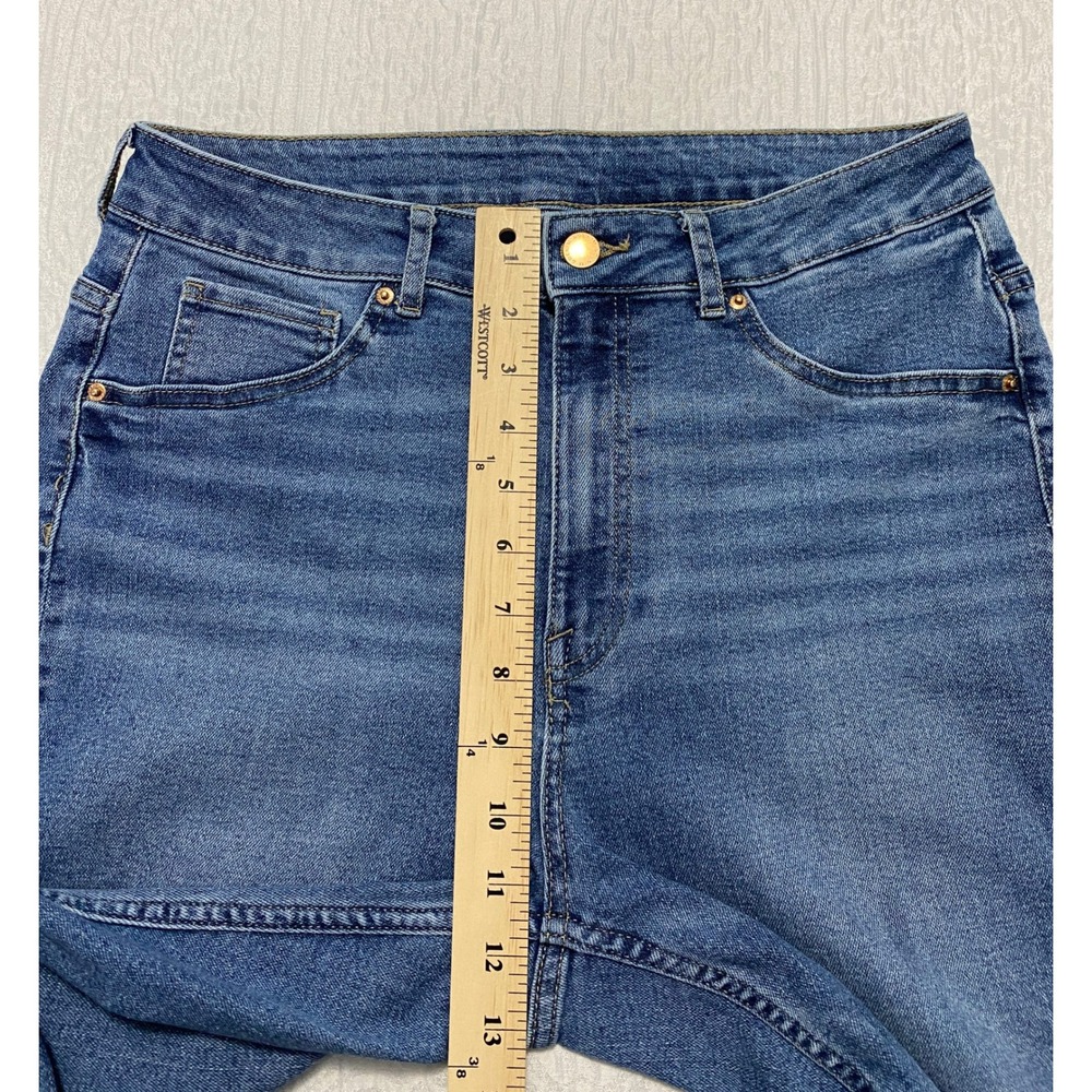 H&M Curvy Fit Jegging Ultra High Waist Blue Denim Jeans Womens US 10 - Picture 6 of 8